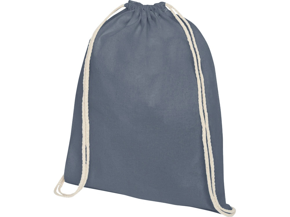 Рюкзак со шнурком Oregon хлопка плотностью 140 г/м2, серый - фото 1 - id-p113310337