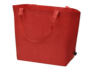 Сумка Reviver с донной складкой из нетканого переработанного материала RPET, красный, фото 2