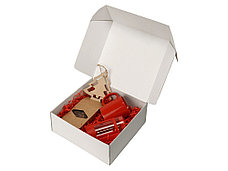 Подарочный набор с чаем, кружкой, френч-прессом и новогодней подвеской Чаепитие, красный, фото 2