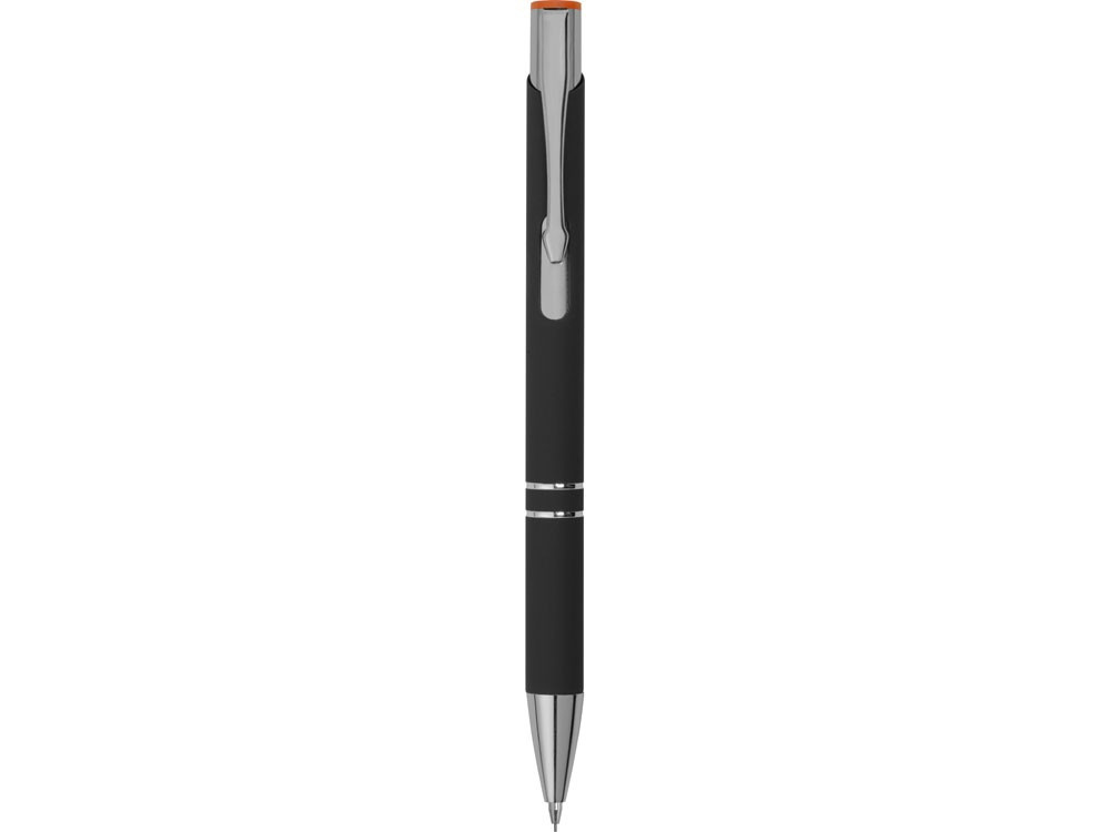 Ручка металлическая шариковая Legend Mirror Gum софт-тач с цветным слоем, черный / оранжевый - фото 4 - id-p113310528