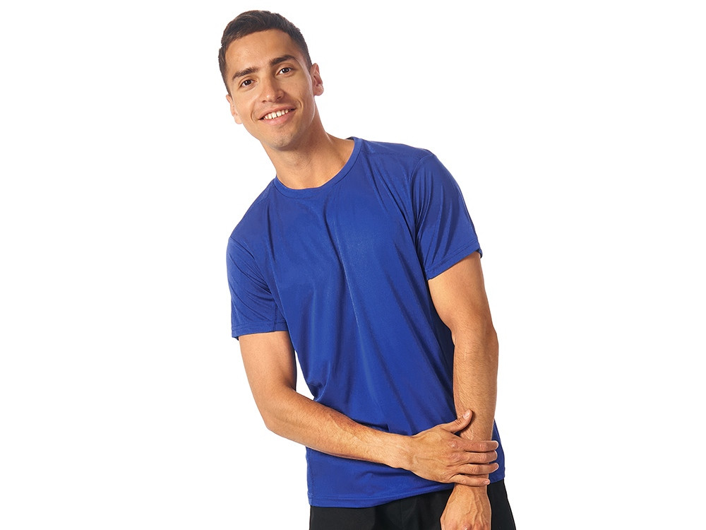 Мужская спортивная футболка Turin из комбинируемых материалов, классический синий - фото 2 - id-p113311366