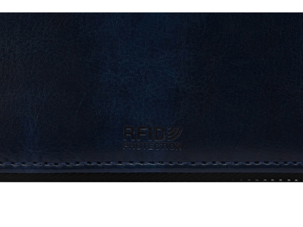 Бизнес-блокнот на молнии А5 Fabrizio с RFID защитой и ручкой, синий - фото 10 - id-p113312868