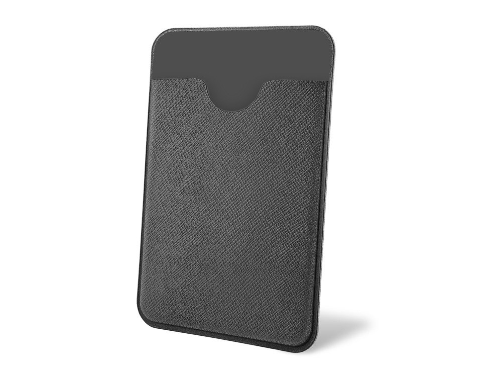 Чехол-картхолдер Favor на клеевой основе на телефон для пластиковых карт и и карт доступа, серый - фото 1 - id-p113312874