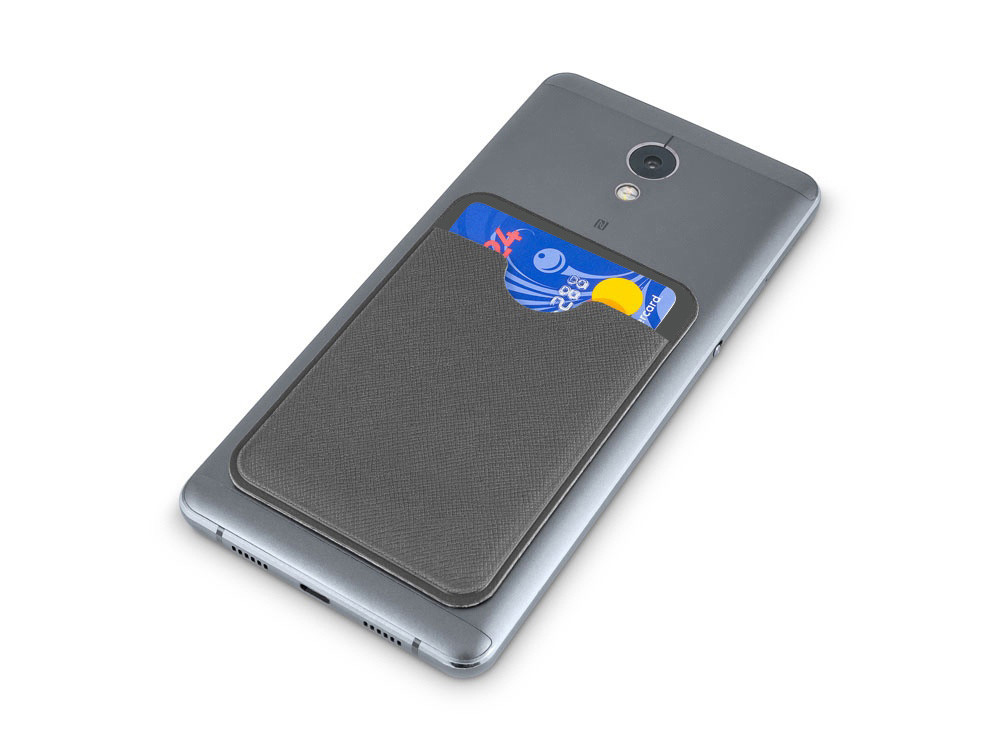 Чехол-картхолдер Favor на клеевой основе на телефон для пластиковых карт и и карт доступа, серый - фото 4 - id-p113312874