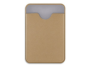 Чехол-картхолдер Favor на клеевой основе на телефон для пластиковых карт и и карт доступа, бежевый, фото 2