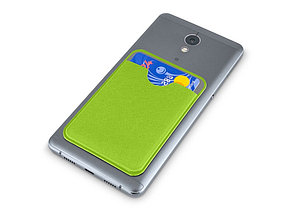 Чехол-картхолдер Favor на клеевой основе на телефон для пластиковых карт и и карт доступа, зеленый, фото 3