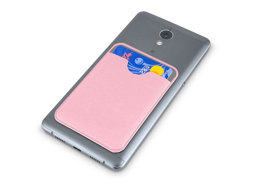 Чехол-картхолдер Favor на клеевой основе на телефон для пластиковых карт и и карт доступа, розовый - фото 4 - id-p113312881