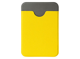 Чехол-картхолдер Favor на клеевой основе на телефон для пластиковых карт и и карт доступа, желтый, фото 2