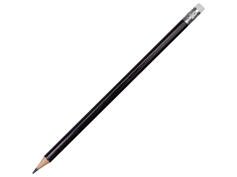Шестигранный карандаш с ластиком Presto, черный - фото 1 - id-p113313062