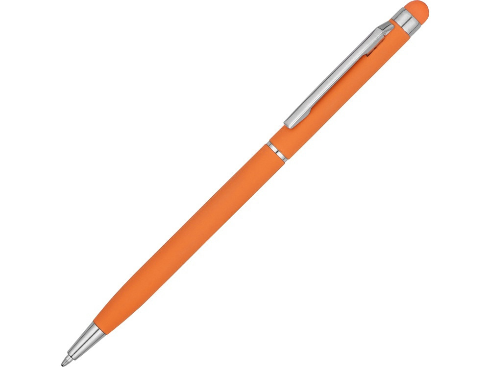 Ручка-стилус шариковая Jucy Soft с покрытием soft touch, оранжевый (Р) - фото 1 - id-p113313722
