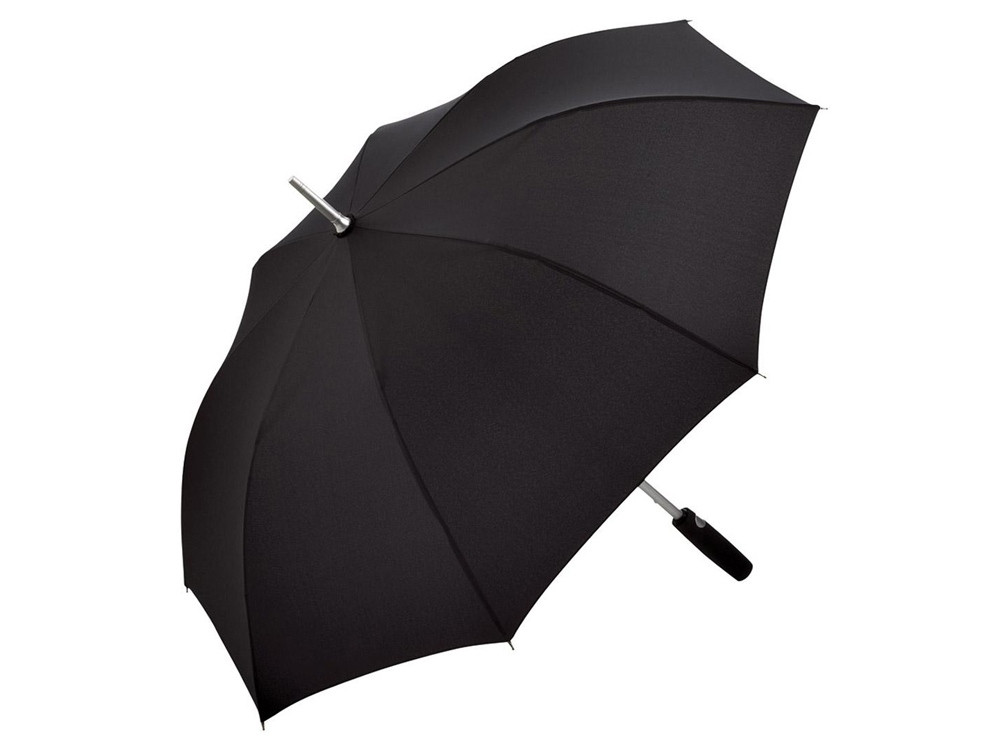 Зонт-трость 7560 Alu с деталями из прочного алюминия, полуавтомат, черный - фото 1 - id-p113313780