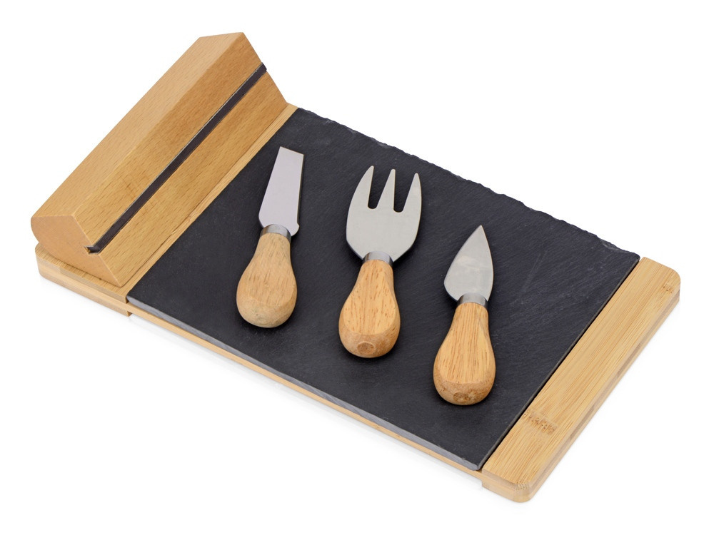 Набор для сыра из сланцевой доски и ножей Bamboo collection Taleggio (Р) - фото 1 - id-p113313922