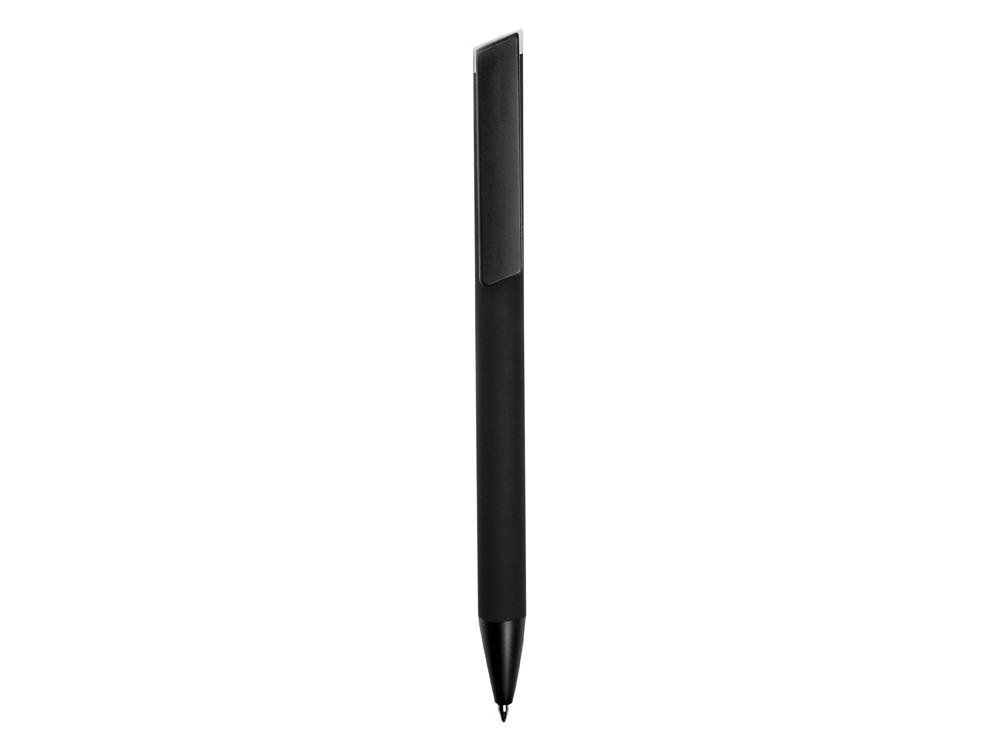 Ручка металлическая шариковая Taper Metal софт-тач с цветным зеркальным слоем, черный с серебристым - фото 2 - id-p113314378