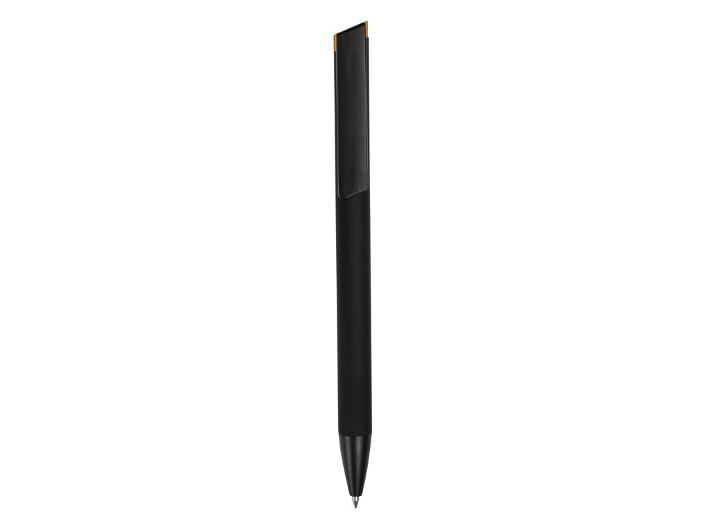 Ручка металлическая шариковая Taper Metal софт-тач с цветным зеркальным слоем, черный с оранжевым - фото 2 - id-p113314381