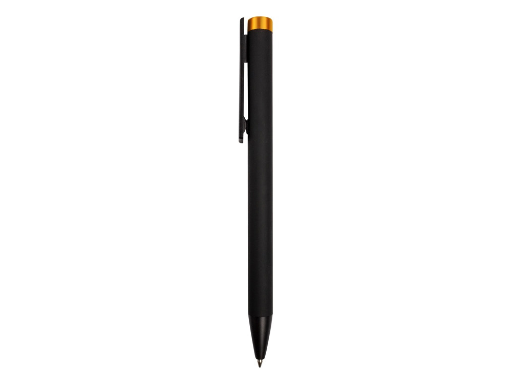 Ручка металлическая шариковая Taper Metal софт-тач с цветным зеркальным слоем, черный с оранжевым - фото 3 - id-p113314381