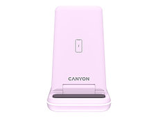 Беспроводное зарядное устройство 3-в-1 CANYON WS-304 (CNS-WCS304B), 15W, розовый, фото 2