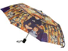 Набор: платок, складной зонт Ренуар. Терраса, синий/желтый, фото 2