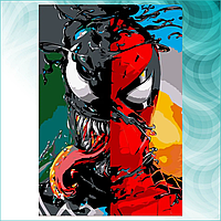 Картина по номерам "Человек паук / Веном 2" (Marvel) (40х50)