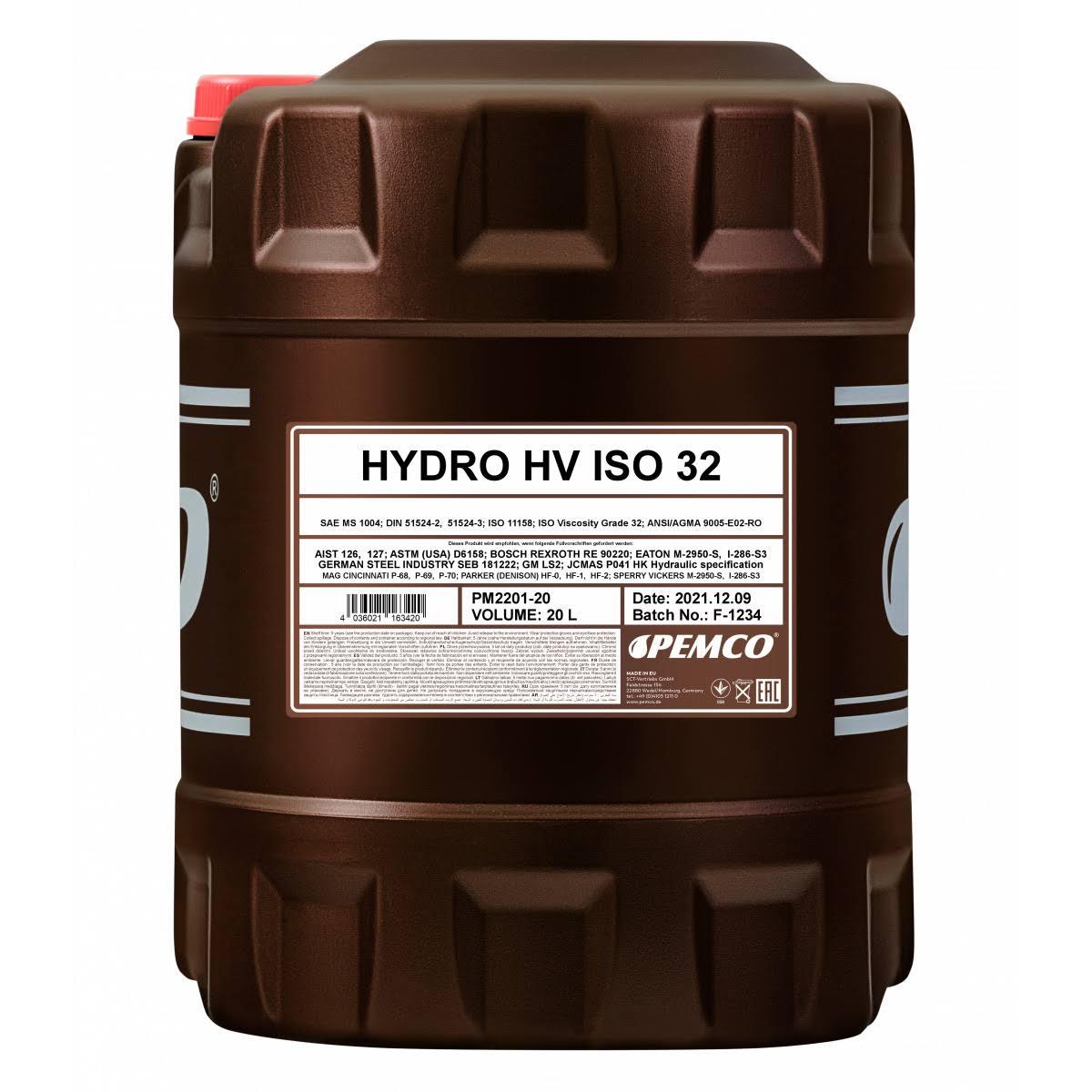 PEMCO Hydro HV ISO 32 Гидравлическое масло 20L, фото 1