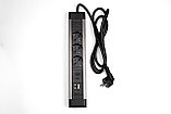 Shelbi Настольный блок, 3 розетки, 1 USB, 1 Type-C, RJ45, HDMI  чёрный, фото 3