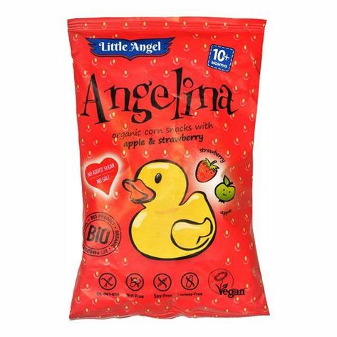 Снек кукурузный со вкусом яблока и клубники Angelina 30г, фото 1