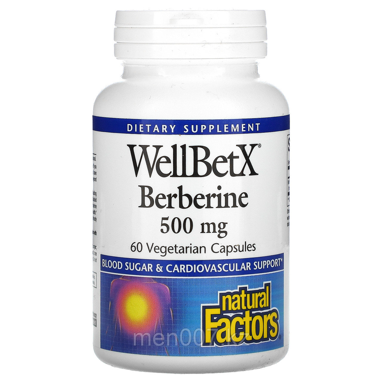 БАД Берберин, 500 мг (60 вегетарианских капсул) WellBetX, Natural Factors