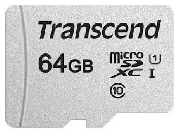 Карта памяти MicroSD 64GB Class 10 U1 Transcend TS64GUSD300S-A - фото 1 - id-p113323244