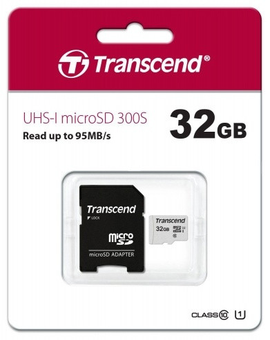 Карта памяти MicroSD 32GB Class 10 U1 Transcend TS32GUSD300S - фото 1 - id-p113325135