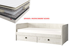 Магеллан - Кровать с матрасом Викинг 00042253, 90, Cосна винтаж, Анрэкс