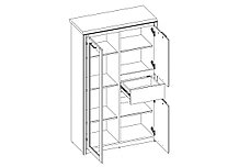 Бьёрк Шкаф с витриной 1V2D1S, Ольха полярная/Оникс, Анрэкс, фото 2