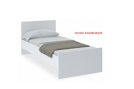 Сноули - Кровать с матрасом 00034435, 90, Белый, Майстар, фото 2