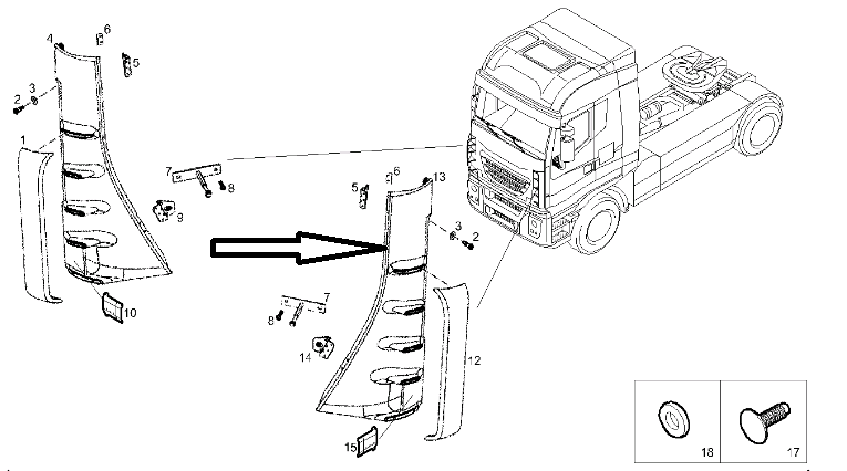 Дефлектор кабины левый Iveco 682 Tipper, Hongyan