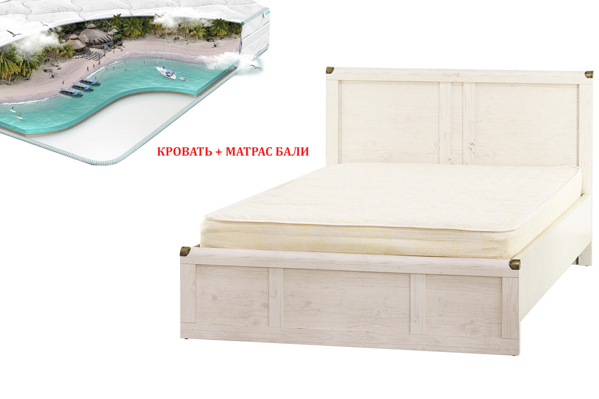 Магеллан - Кровать с матрасом Бали 00036930,160, Cосна винтаж, Анрэкс