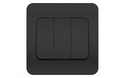 JAZZ Черный матовый Выключатель трёх клавишный 1 выход М+К