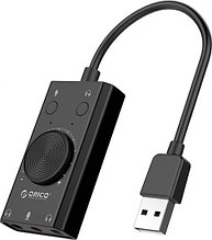 Звуковая карта внешняя USB ORICO SC2-BK-EP USB2.0, 15Hz-25KHz