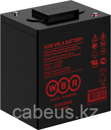 Аккумуляторная батарея WBR EVX225-6G - фото 1 - id-p113373792