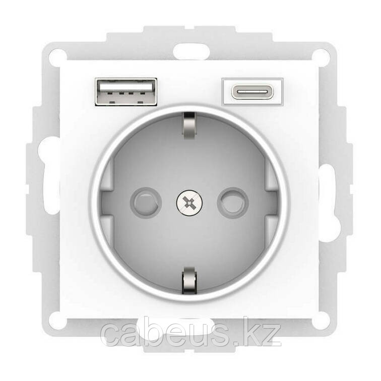 Розетка с USB Розетка с 2 USB A+C AtlasDesign, белый (ATN000132)