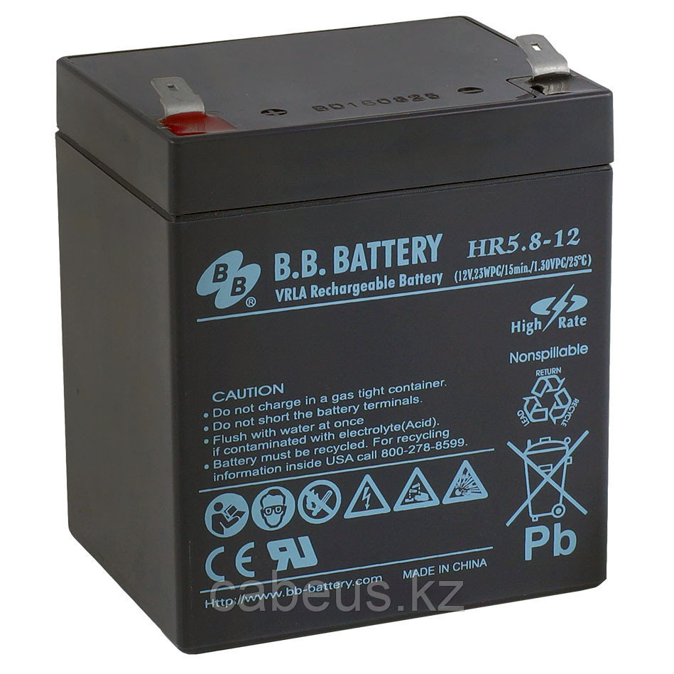 Аккумулятор для ИБП B.B.Battery HR, 102х70х90 мм (ВхШхГ), необслуживаемый электролитный, 12V/5,3 Ач, (BB.HR - фото 1 - id-p113385751