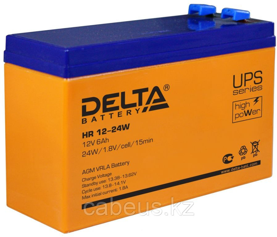 Аккумулятор для ИБП Delta Battery HR-W, 99х52х151 мм (ВхШхГ), Необслуживаемый свинцово-кислотный, 12V/6 Ач, - фото 1 - id-p113385753