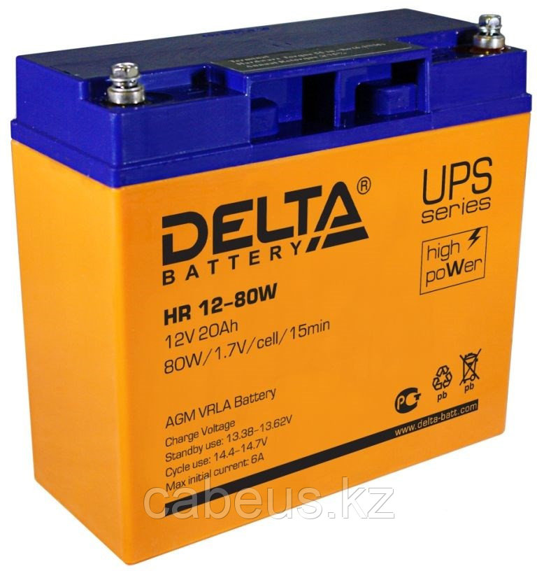 Аккумулятор для ИБП Delta Battery HR-W, 166х76х181 мм (ВхШхГ), Необслуживаемый свинцово-кислотный, 12V/20 - фото 1 - id-p113385763