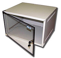 Шкаф телекоммуникационный настенный TWT Lite, 19", 15U, 769х600х450 мм (ВхШхГ), дверь: стекло, боковая панель: