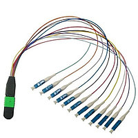 Коммутационный шнур оптический Hyperline, MPOF/12LC (PC/PC), OM3 50/125, LSZH, 0,9м,