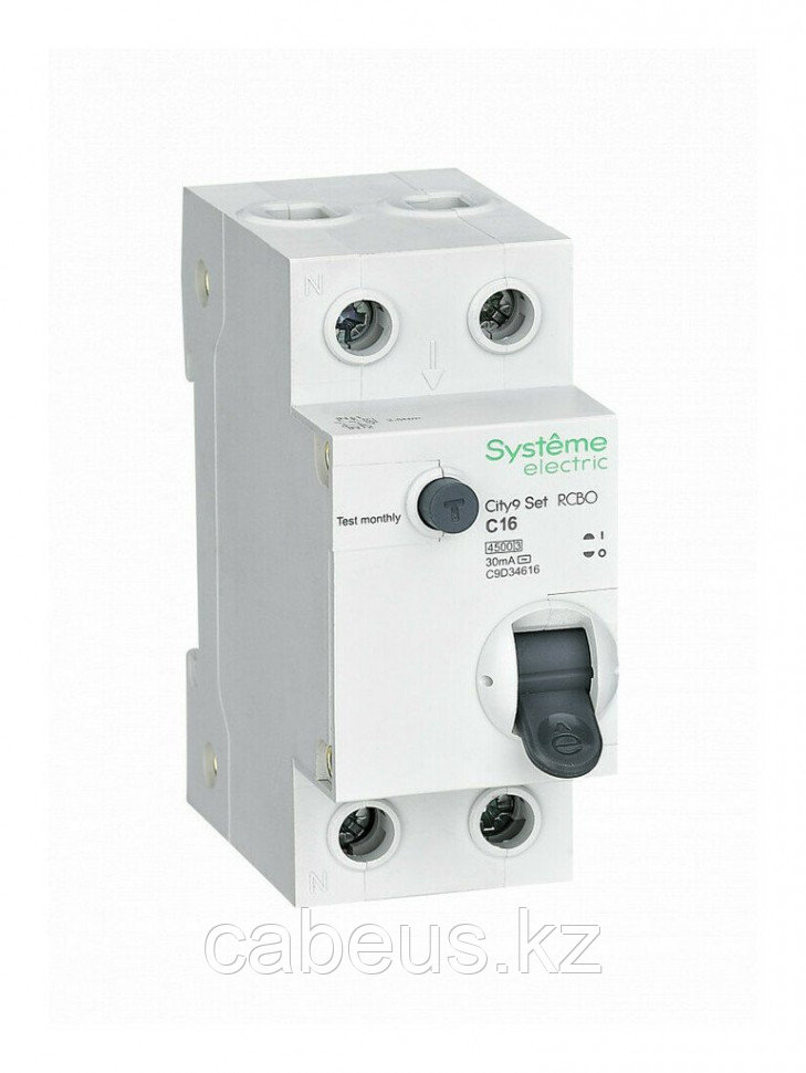 Автоматический выключатель дифференциального тока City9 Set 1P+N С 16А 4.5kA 30мА AC 230В (C9D34616) - фото 1 - id-p113331790