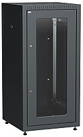 Шкаф телекоммуникационный напольный ITK LINEA E, IP20, 24U, 1200х600х800 мм (ВхШхГ), дверь: стекло, задняя