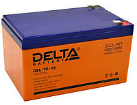 Аккумулятор для ИБП Delta Battery GEL, 98х96х151 мм (ВхШхГ), необслуживаемый электролитный, 12V/15 Ач, цвет: