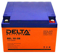 Аккумулятор для ИБП Delta Battery GEL, 125х166х174 мм (ВхШхГ), необслуживаемый электролитный, 12V/26 Ач,