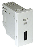 Розетка в сборе Efapel QUADRO 45, USB, без подсветки, 1 модуль, 44,8х22,4 мм (ВхШ), цвет: белый (45383 SBR)