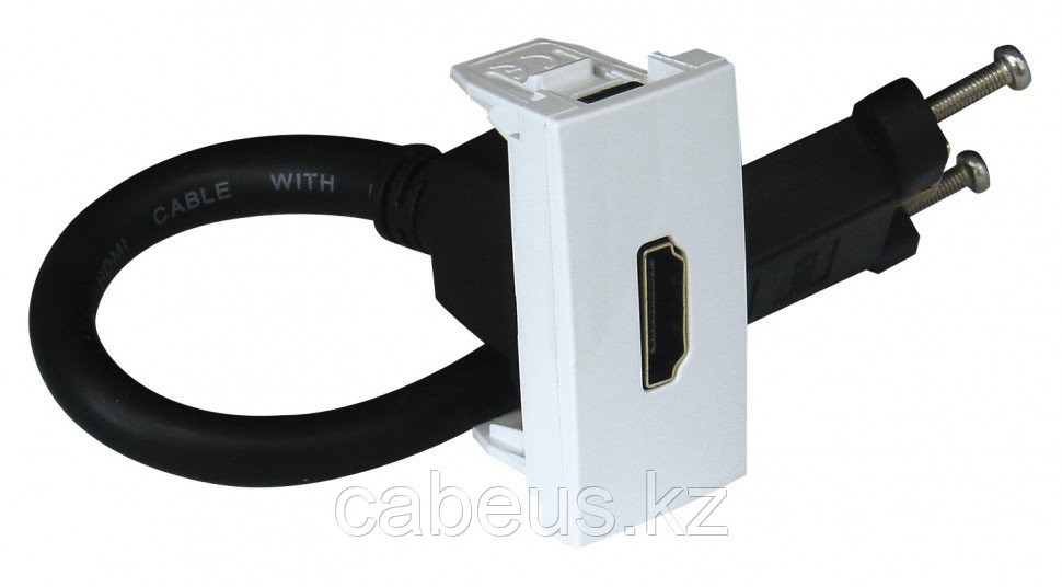 Розетка аудио/видео Efapel QUADRO 45, HDMI, без подсветки, 1 модуль, цвет: чёрный матовый, с коннектором - фото 1 - id-p113383789