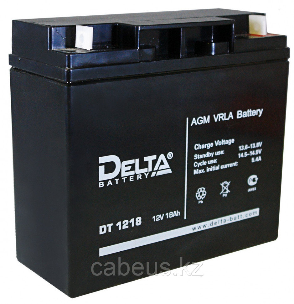Аккумулятор для ИБП Delta Battery DT, 168х76х181 мм (ВхШхГ), Необслуживаемый свинцово-кислотный, 12V/18 Ач, - фото 1 - id-p113385835