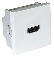 Розетка аудио/видео Efapel QUADRO 45, HDMI, без подсветки, 2 модуля, цвет: жемчуг, винтовое подключение (45436